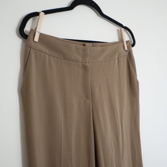 Escada Size 36 US S Talisa Trouser 'Antique Gold' Tan Wide Leg Pants - Picture 4 of 10